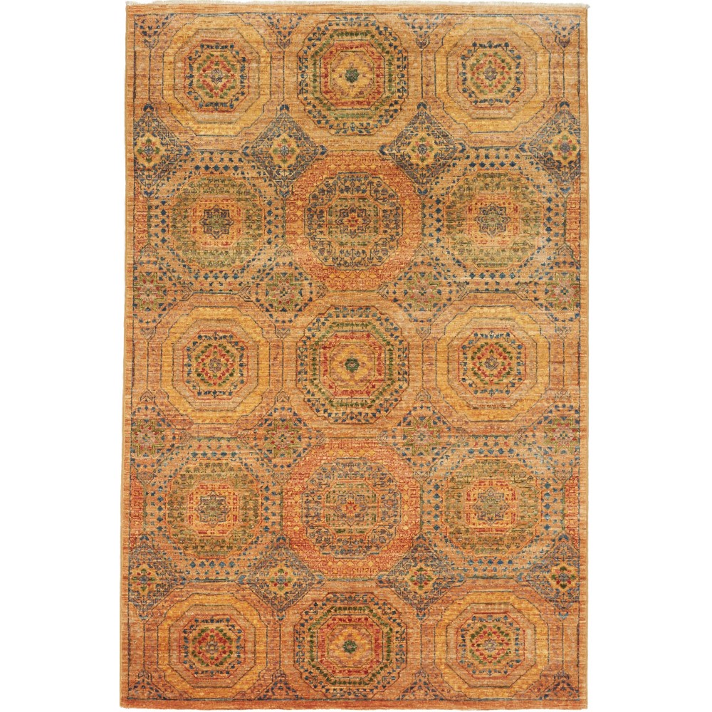 Tappeto Mamlouk Pakistan arancione marrone 126x189 Tappeto Mamlouk Pakistan arancione marrone 126x189
