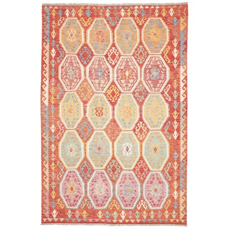 Tappeto Kilim Afghanistan marrone rosso 200x296