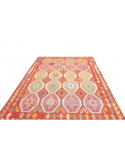 Tappeto Kilim Afghanistan marrone rosso 200x296