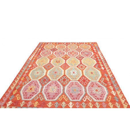 Tappeto Kilim Afghanistan marrone rosso 200x296