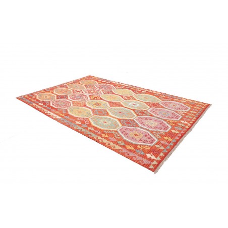Tappeto Kilim Afghanistan marrone rosso 200x296