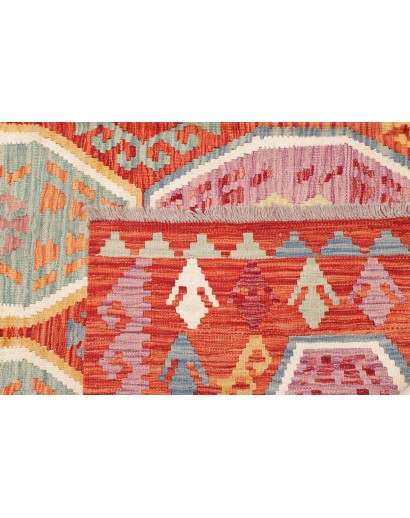 Tappeto Kilim Afghanistan marrone rosso 200x296