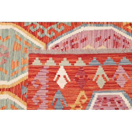 Tappeto Kilim Afghanistan marrone rosso 200x296