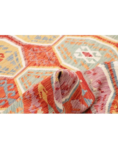 Tappeto Kilim Afghanistan marrone rosso 200x296
