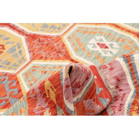 Tappeto Kilim Afghanistan marrone rosso 200x296