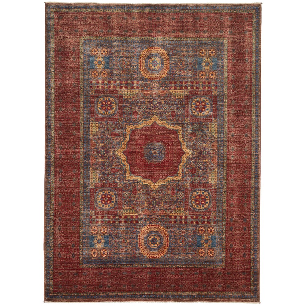 Tappeto Mamlouk Pakistan verde arancione 173x237 Tappeto Mamlouk Pakistan verde arancione 173x237