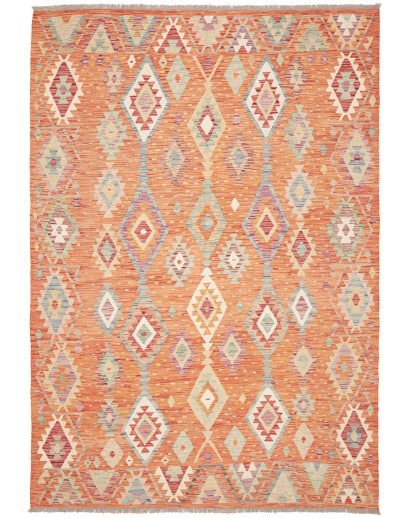 Tappeto Kilim Afghanistan marrone arancione 198x288