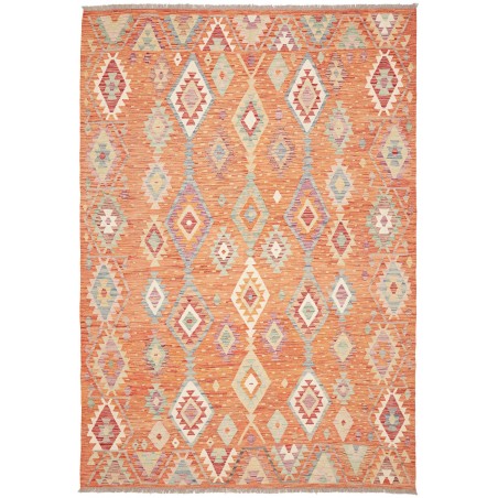 Tappeto Kilim Afghanistan marrone arancione 198x288