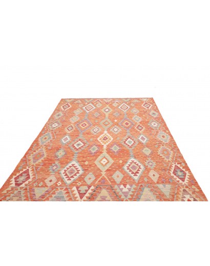 Tappeto Kilim Afghanistan marrone arancione 198x288