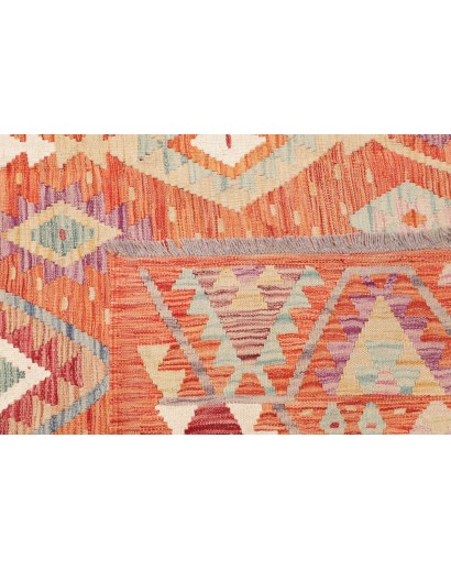 Tappeto Kilim Afghanistan marrone arancione 198x288
