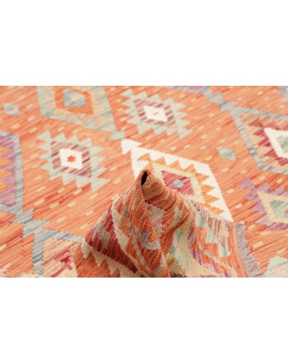 Tappeto Kilim Afghanistan marrone arancione 198x288