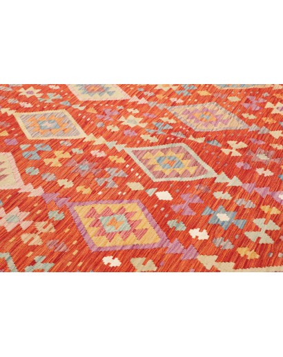 Tappeto Kilim Afghanistan arancione marrone 200x292