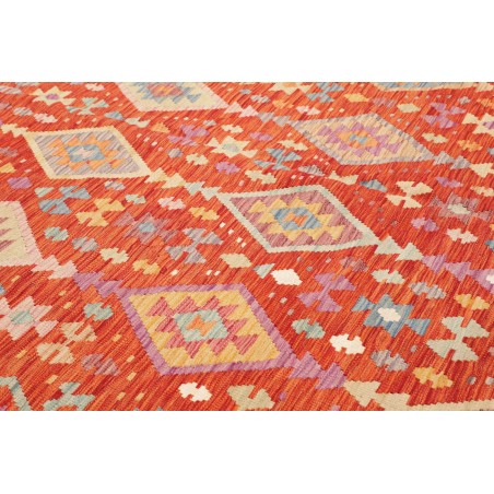 Tappeto Kilim Afghanistan arancione marrone 200x292