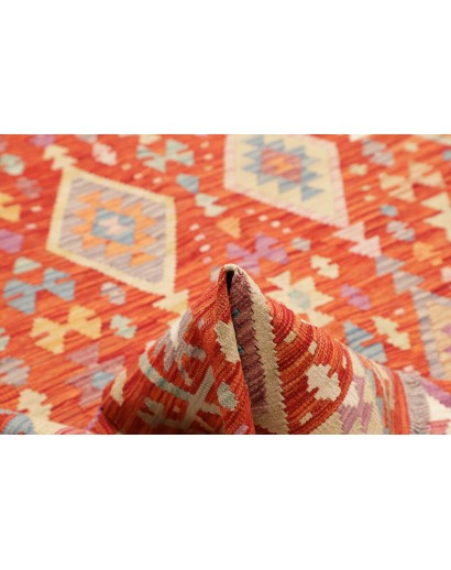 Tappeto Kilim Afghanistan arancione marrone 200x292