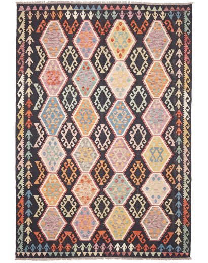 Tappeto Kilim Afghanistan marrone verde 200x290