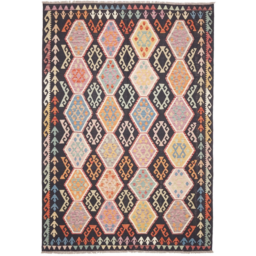 Tappeto Kilim Afghanistan marrone verde 200x290