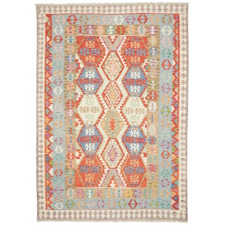 Tappeto Kilim Afghanistan beige arancione 206x290