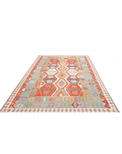 Tappeto Kilim Afghanistan beige arancione 206x290