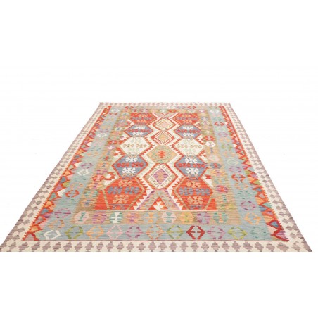 Tappeto Kilim Afghanistan beige arancione 206x290