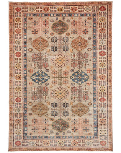 Tappeto Kazak Fine Pakistan marrone grigio 206x295