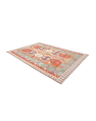 Tappeto Kilim Afghanistan beige arancione 206x290