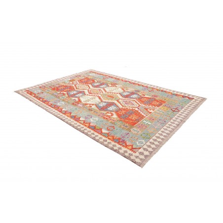 Tappeto Kilim Afghanistan beige arancione 206x290