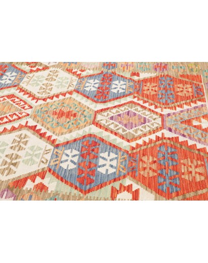 Tappeto Kilim Afghanistan beige arancione 206x290