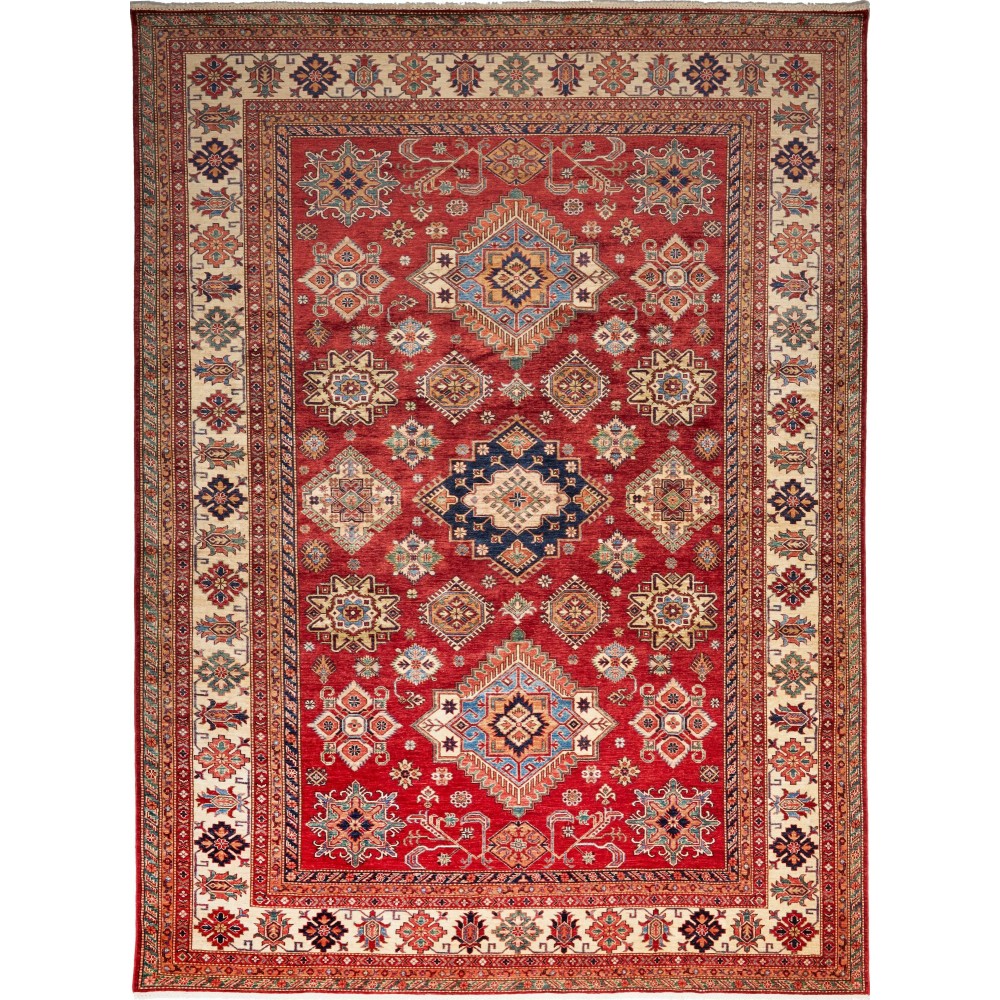 Tappeto Kazak Fine Pakistan marrone giallo 280x370 Tappeto Kazak Fine Pakistan marrone giallo 280x370