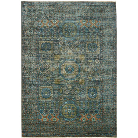 Tappeto Mamlouk Pakistan azzurro marrone 168x240