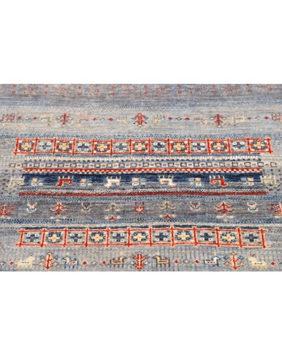 Tappeto Siva Pakistan azzurro marrone 81x118