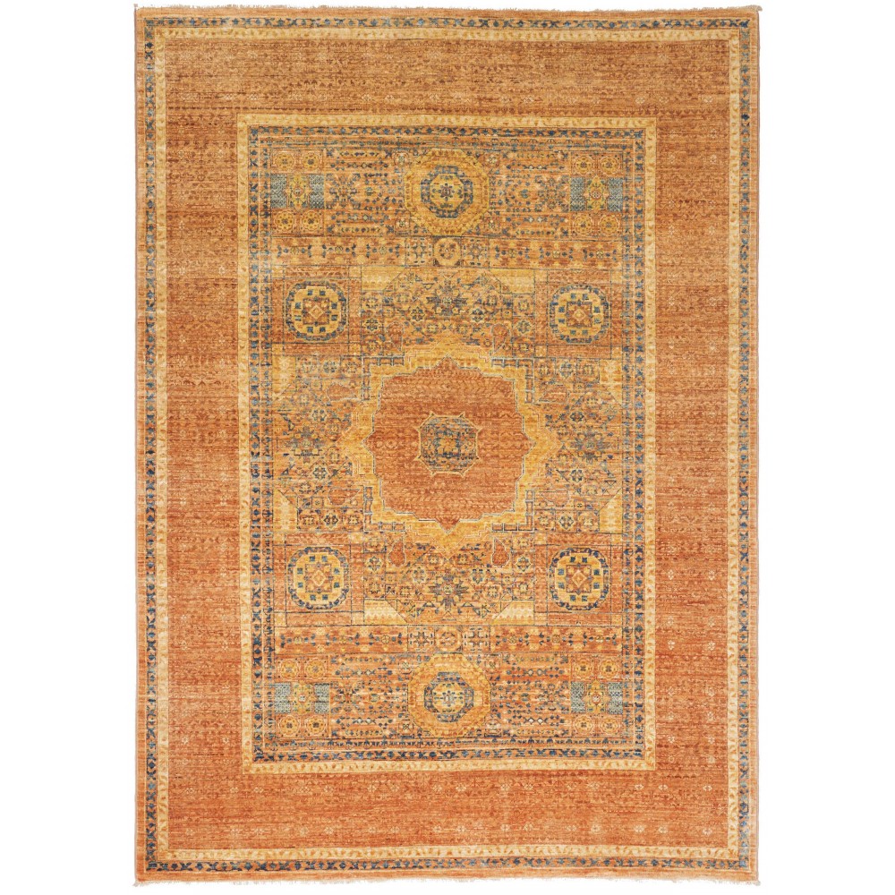 Tappeto Mamlouk Pakistan arancione bianco 148x203 Tappeto Mamlouk Pakistan arancione bianco 148x203