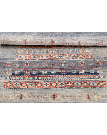 Tappeto Siva Pakistan azzurro marrone 81x118