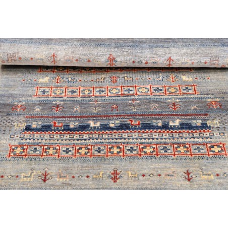 Tappeto Siva Pakistan azzurro marrone 81x118