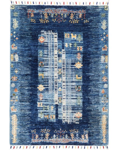 Tappeto Siva Pakistan grigio bianco 83x117