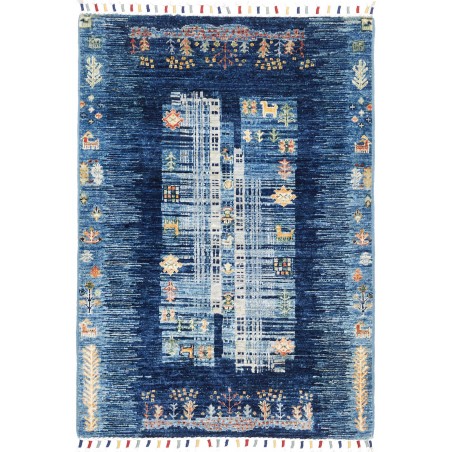 Tappeto Siva Pakistan grigio bianco 83x117