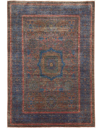 Tappeto Mamlouk Pakistan azzurro marrone 145x207