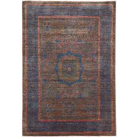 Tappeto Mamlouk Pakistan azzurro marrone 145x207