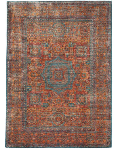 Tappeto Mamlouk Pakistan azzurro marrone 170x240