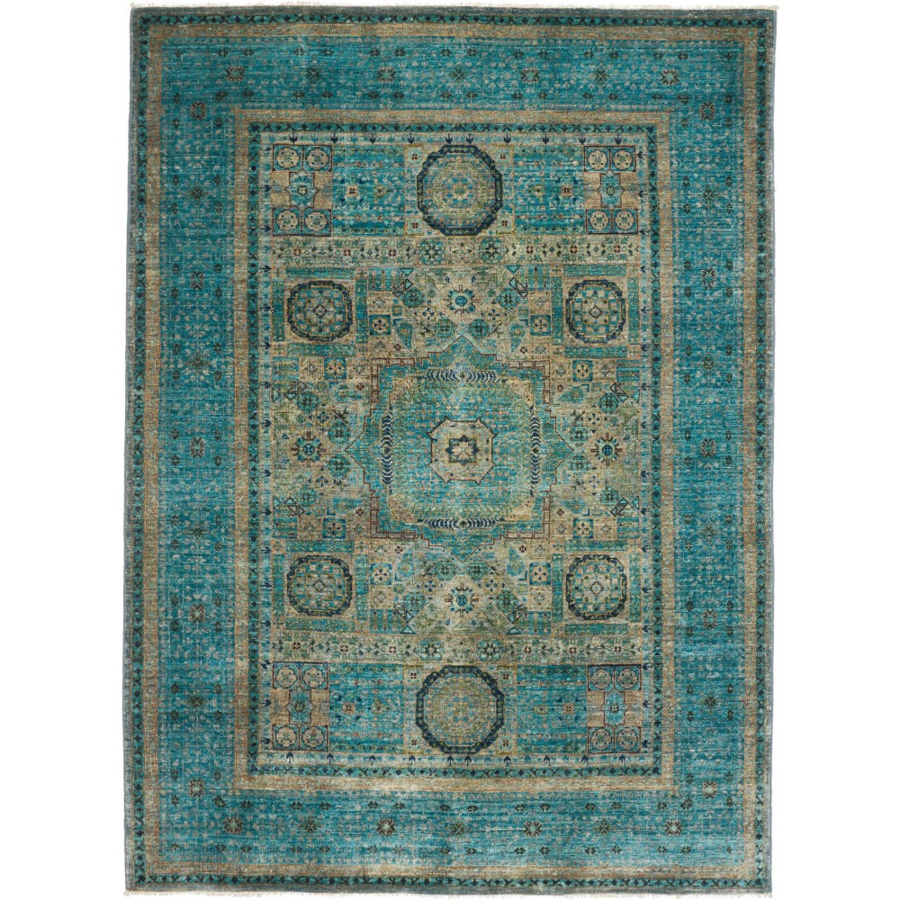 Tappeto Mamlouk Pakistan azzurro grigio 146x202 Tappeto Mamlouk Pakistan azzurro grigio 146x202