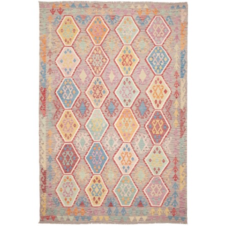 Tappeto Kilim Afghanistan marrone bianco 205x305