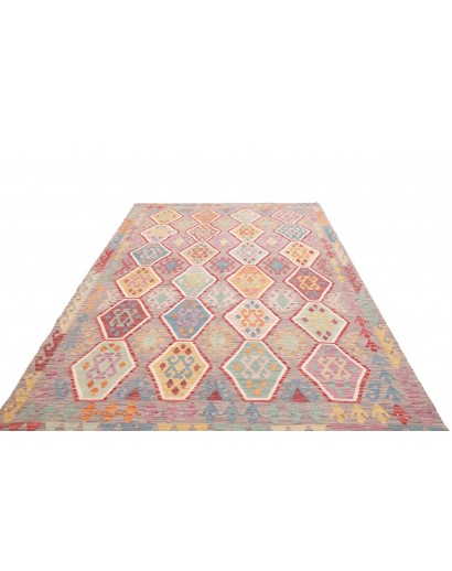 Tappeto Kilim Afghanistan marrone bianco 205x305