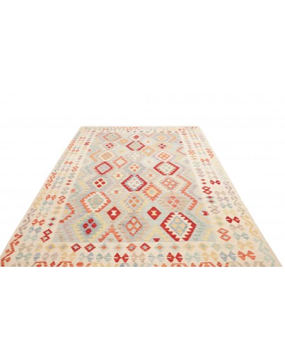 Tappeto Kilim Afghanistan bianco marrone 200x297