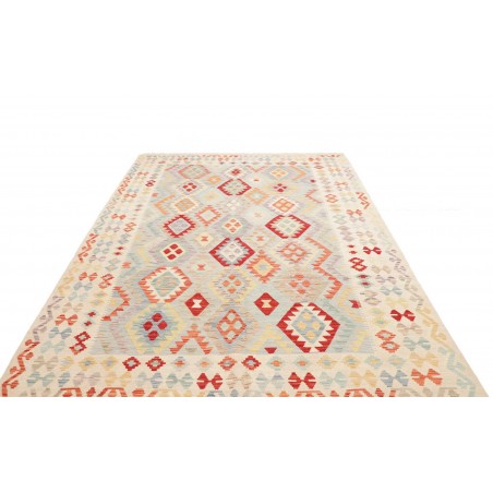 Tappeto Kilim Afghanistan bianco marrone 200x297