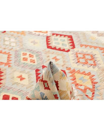 Tappeto Kilim Afghanistan bianco marrone 200x297