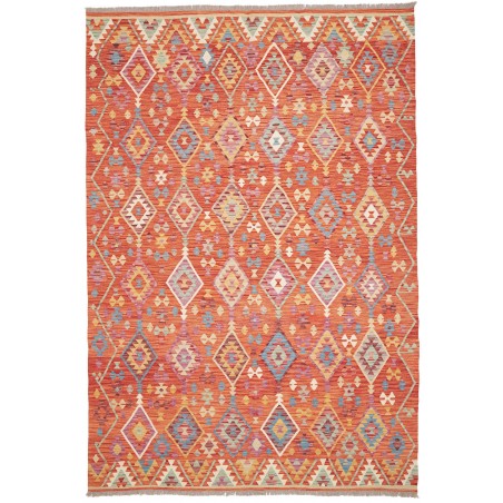 Tappeto Kilim Afghanistan arancione rosso 201x293