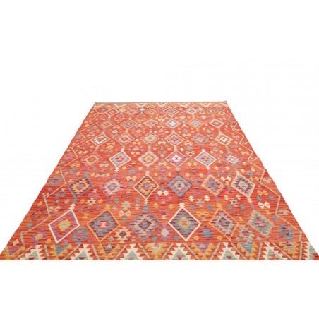 Tappeto Kilim Afghanistan arancione rosso 201x293