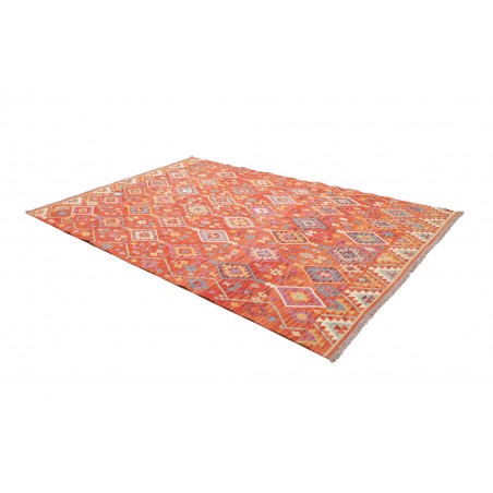 Tappeto Kilim Afghanistan arancione rosso 201x293