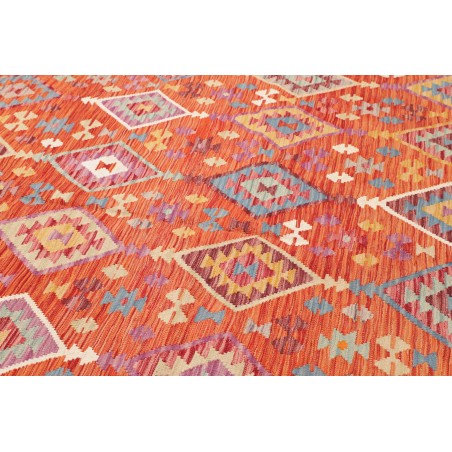 Tappeto Kilim Afghanistan arancione rosso 201x293