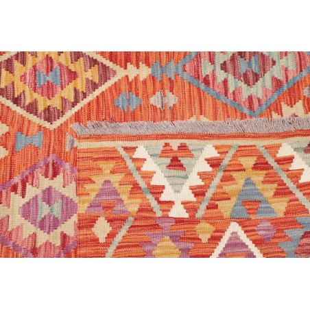 Tappeto Kilim Afghanistan arancione rosso 201x293