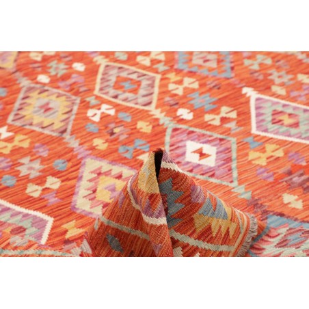 Tappeto Kilim Afghanistan arancione rosso 201x293